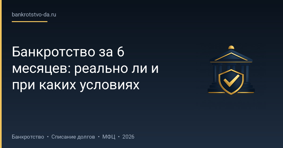 Банкротство за 6 месяцев: реально ли и при каких условиях