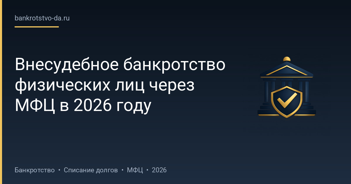 Внесудебное банкротство физических лиц через МФЦ в 2026 году