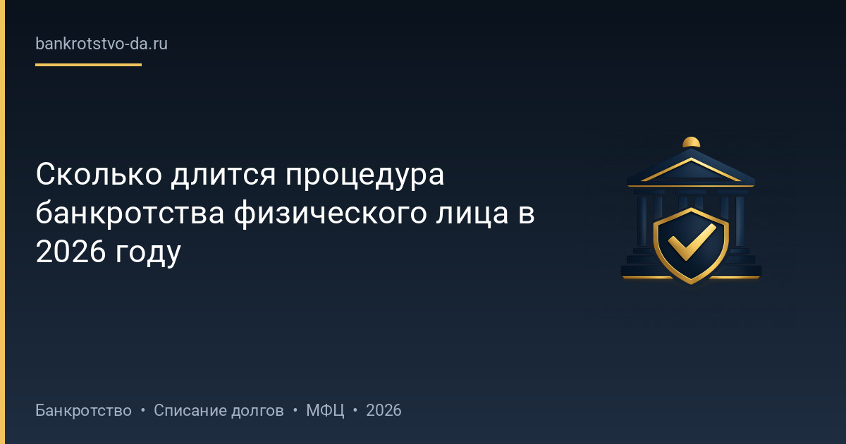 Сколько длится процедура банкротства физического лица в 2026 году