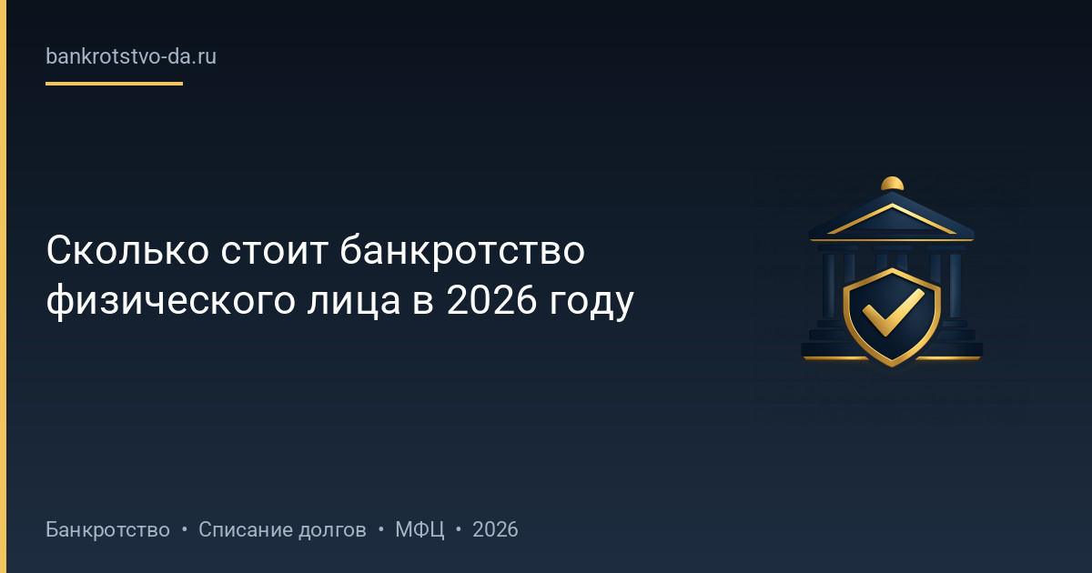 Сколько стоит банкротство физического лица в 2026 году