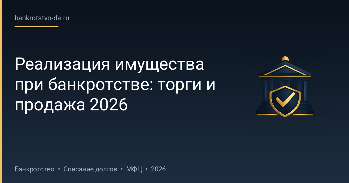 Реализация имущества при банкротстве: торги и продажа 2026