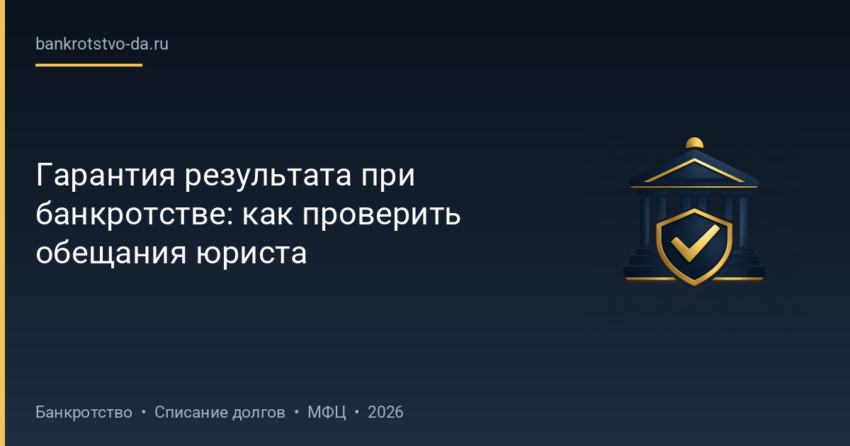 Гарантия результата при банкротстве: как проверить обещания юриста