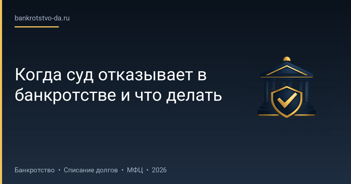 Когда суд отказывает в банкротстве и что делать