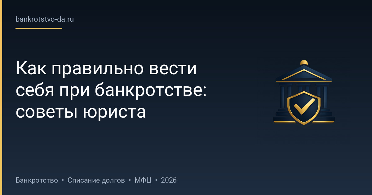 Как правильно вести себя при банкротстве: советы юриста