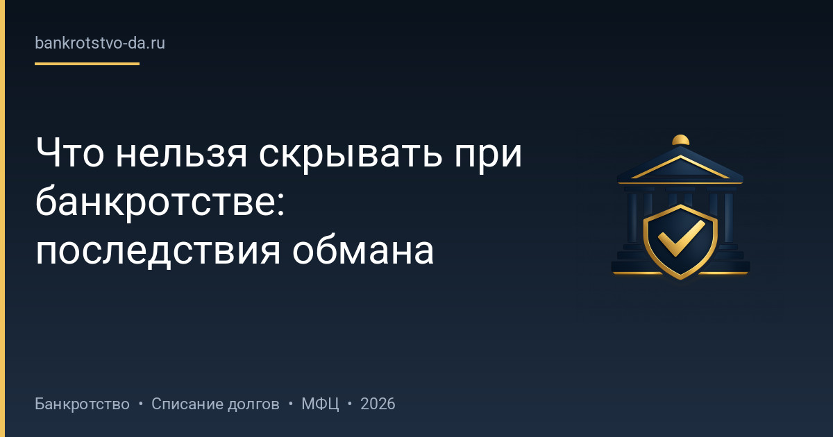 Что нельзя скрывать при банкротстве: последствия обмана