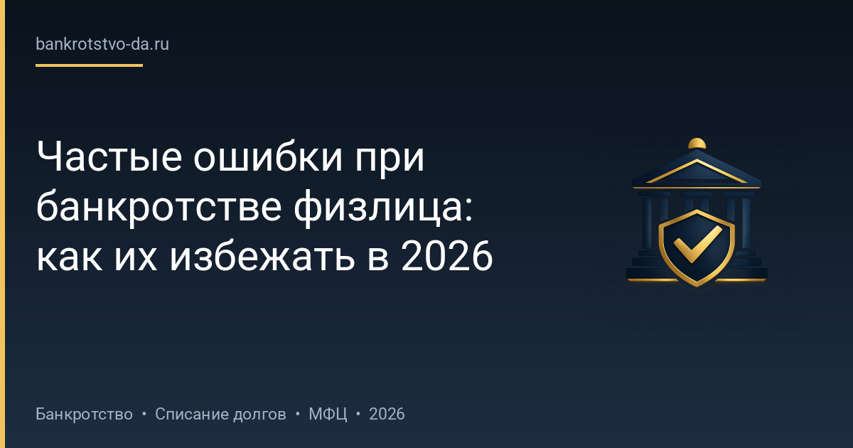 Частые ошибки при банкротстве физлица: как их избежать в 2026
