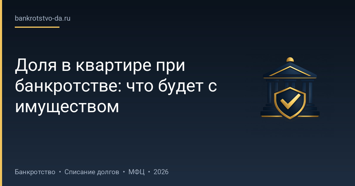 Доля в квартире при банкротстве: что будет с имуществом