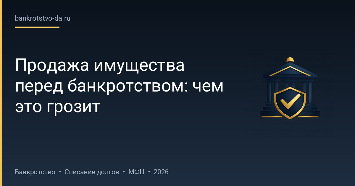 Продажа имущества перед банкротством: чем это грозит