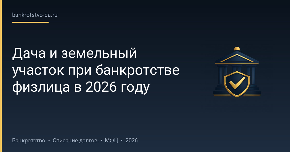 Дача и земельный участок при банкротстве физлица в 2026 году