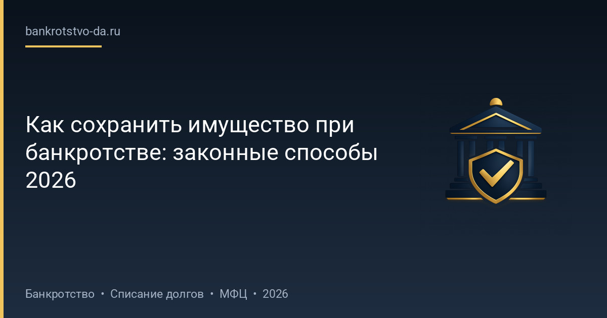 Как сохранить имущество при банкротстве: законные способы 2026