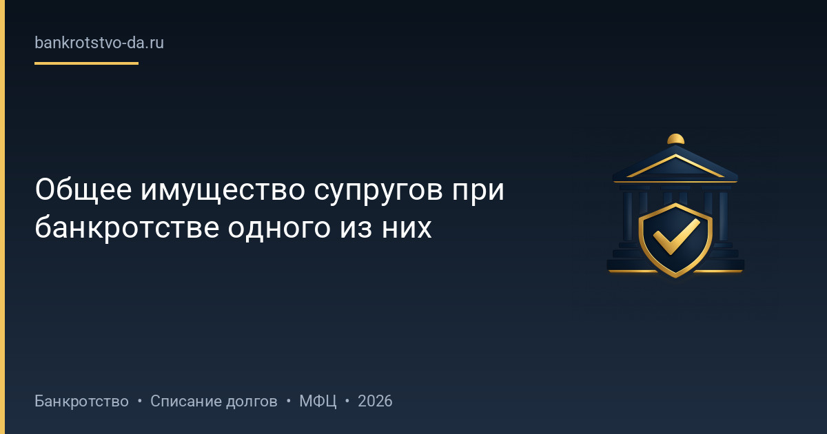 Общее имущество супругов при банкротстве одного из них