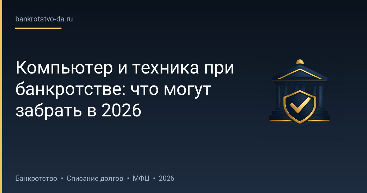 Компьютер и техника при банкротстве: что могут забрать в 2026