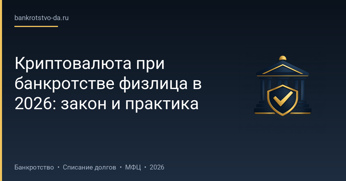Криптовалюта при банкротстве физлица в 2026: закон и практика