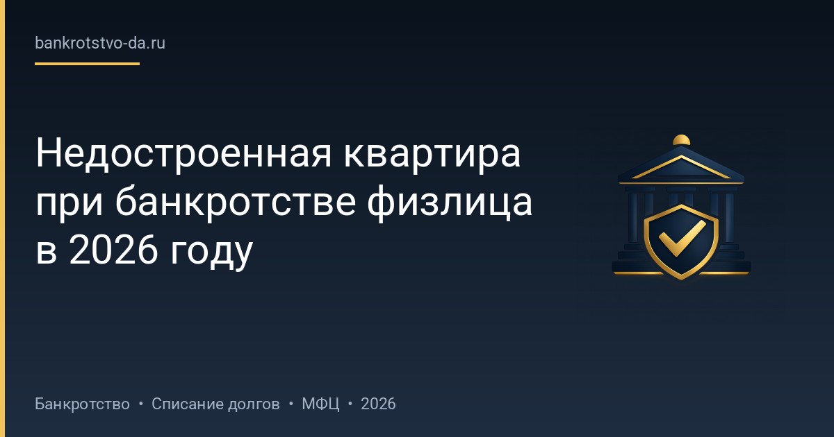 Недостроенная квартира при банкротстве физлица в 2026 году