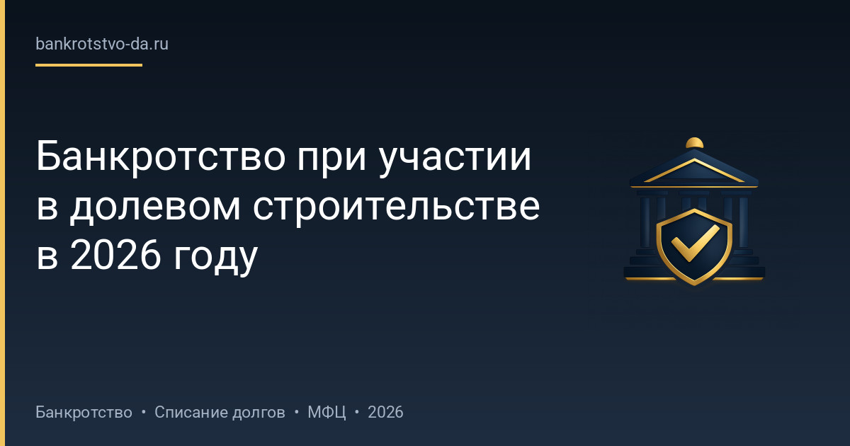 Банкротство при участии в долевом строительстве в 2026 году