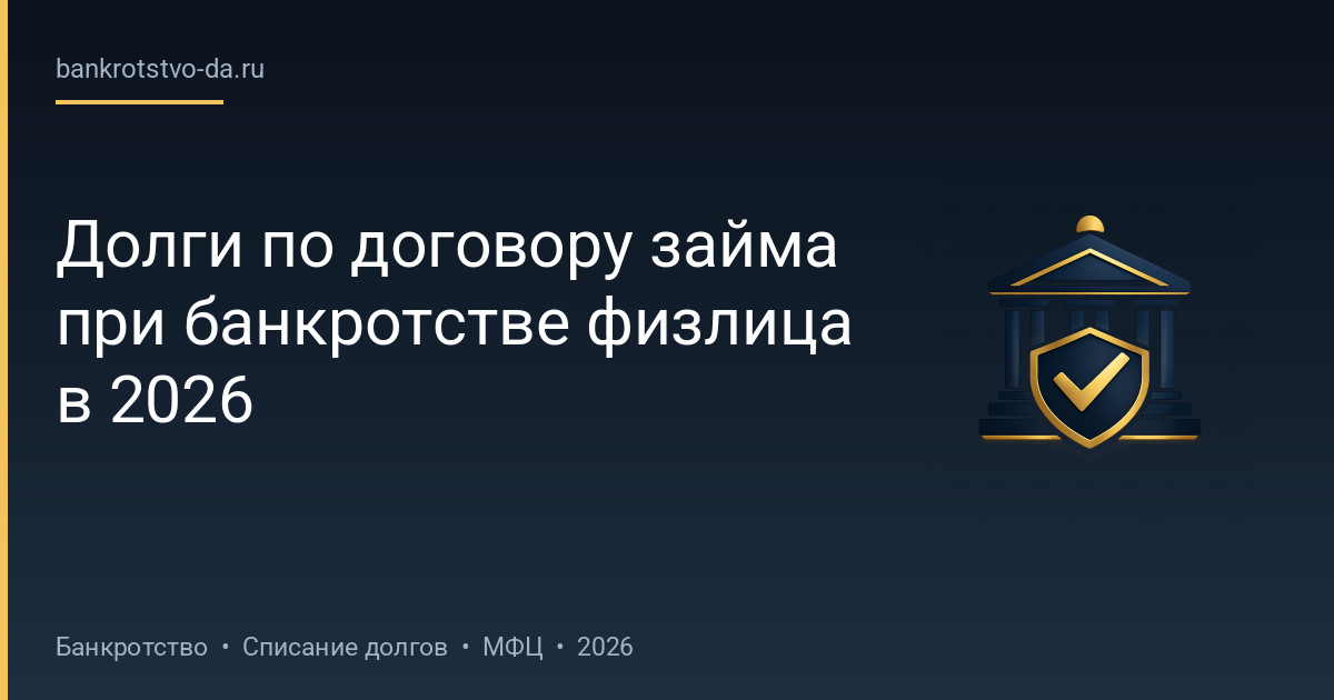 Долги по договору займа при банкротстве физлица в 2026