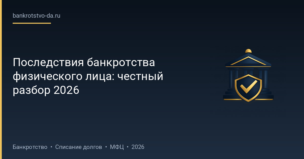 Последствия банкротства физического лица: честный разбор 2026