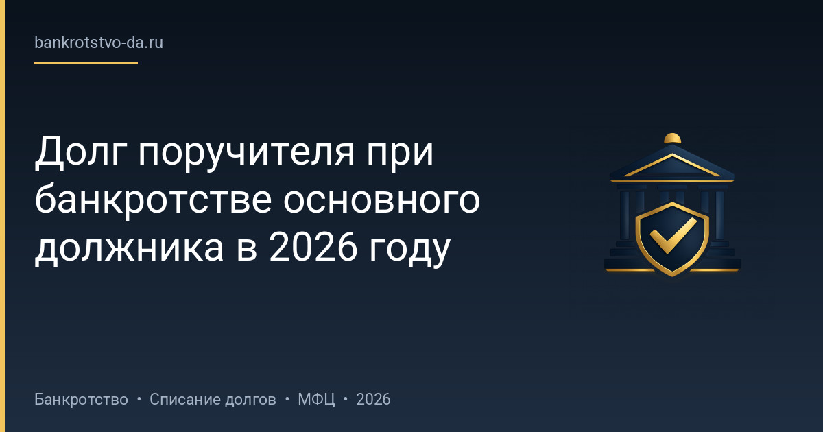Долг поручителя при банкротстве основного должника в 2026 году