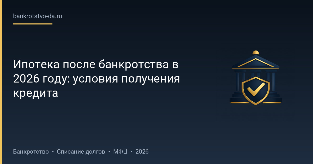 Ипотека после банкротства в 2026 году: условия получения кредита
