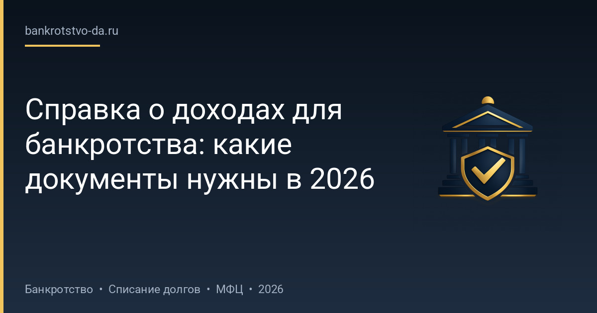 Справка о доходах для банкротства: какие документы нужны в 2026