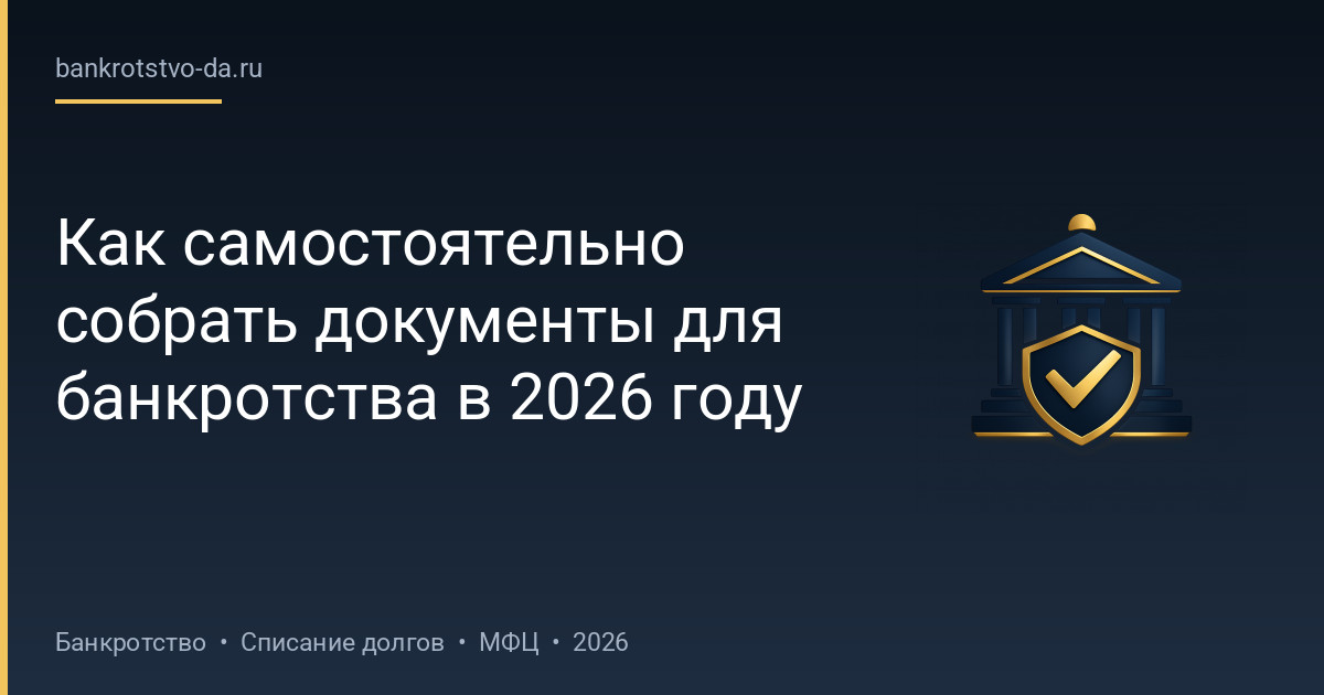 Как самостоятельно собрать документы для банкротства в 2026 году