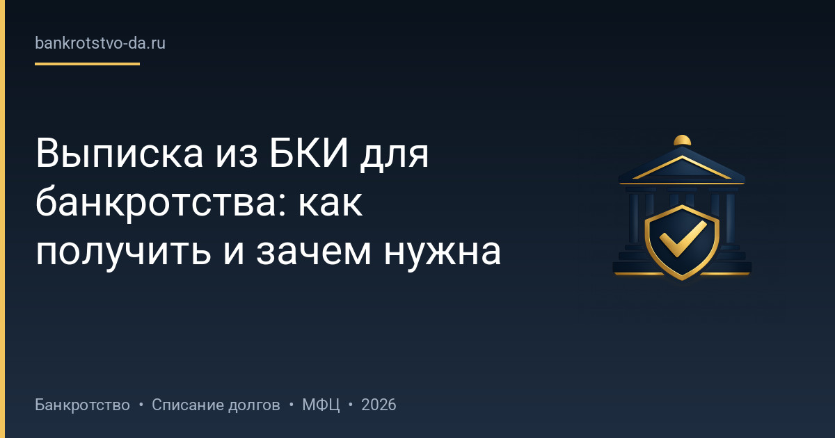 Выписка из БКИ для банкротства: как получить и зачем нужна