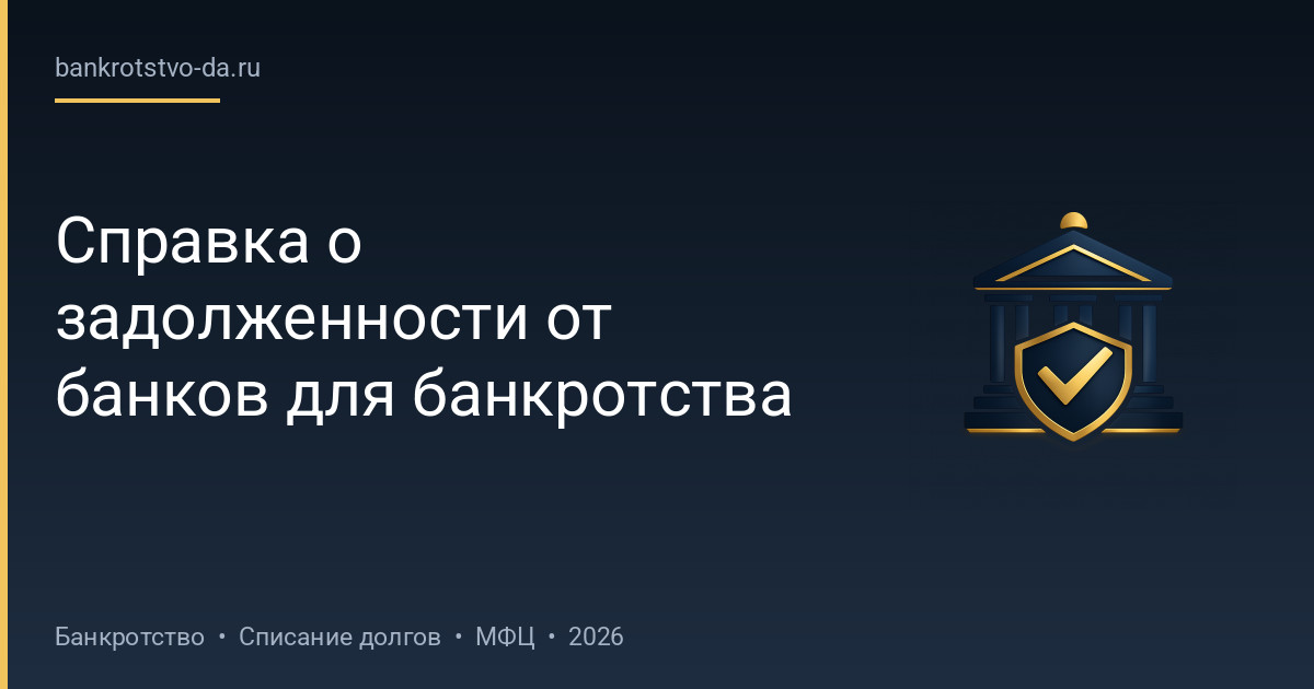 Справка о задолженности от банков для банкротства