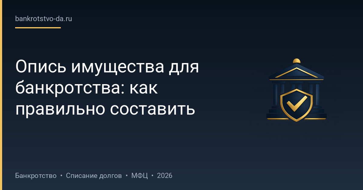 Опись имущества для банкротства: как правильно составить