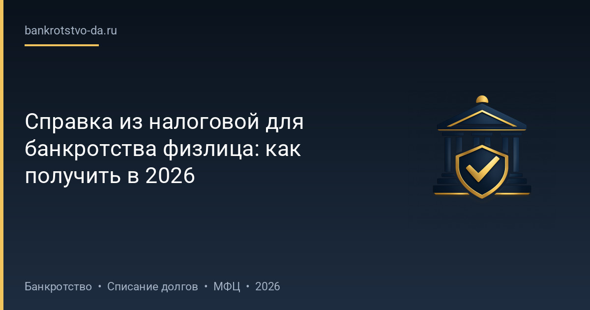Справка из налоговой для банкротства физлица: как получить в 2026