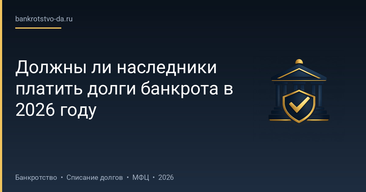 Должны ли наследники платить долги банкрота в 2026 году