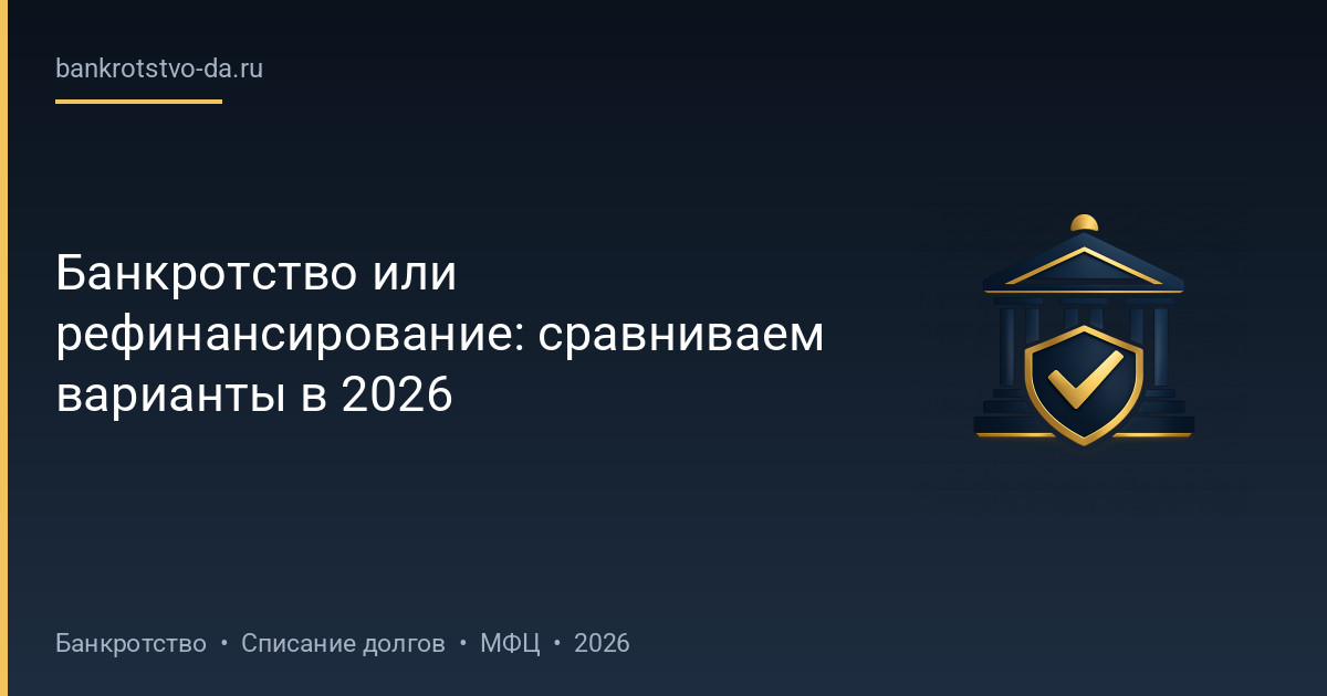 Банкротство или рефинансирование: сравниваем варианты в 2026