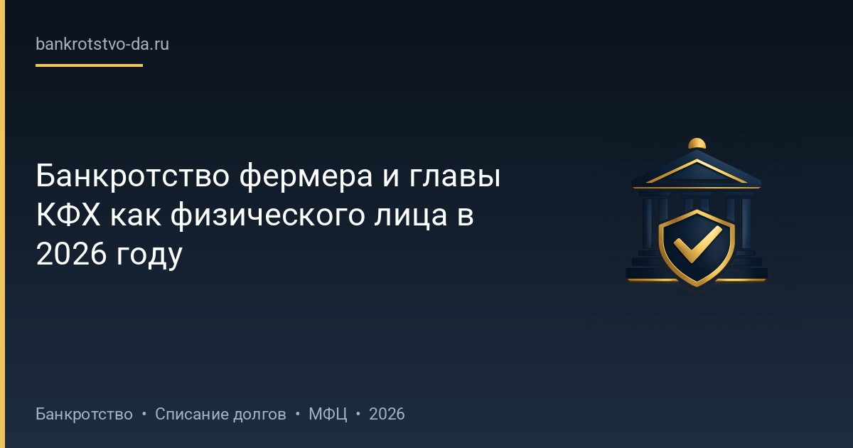 Банкротство фермера и главы КФХ как физического лица в 2026 году