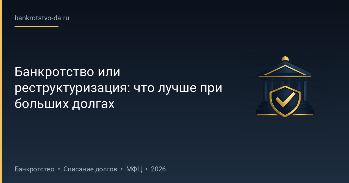 Банкротство или реструктуризация: что лучше при больших долгах