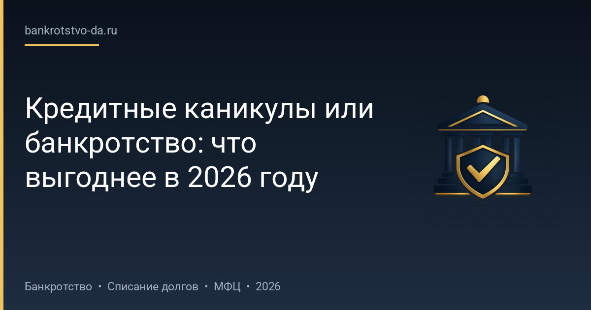 Кредитные каникулы или банкротство: что выгоднее в 2026 году