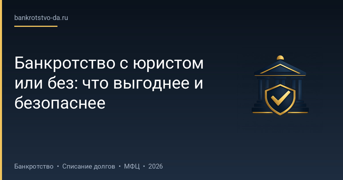 Банкротство с юристом или без: что выгоднее и безопаснее