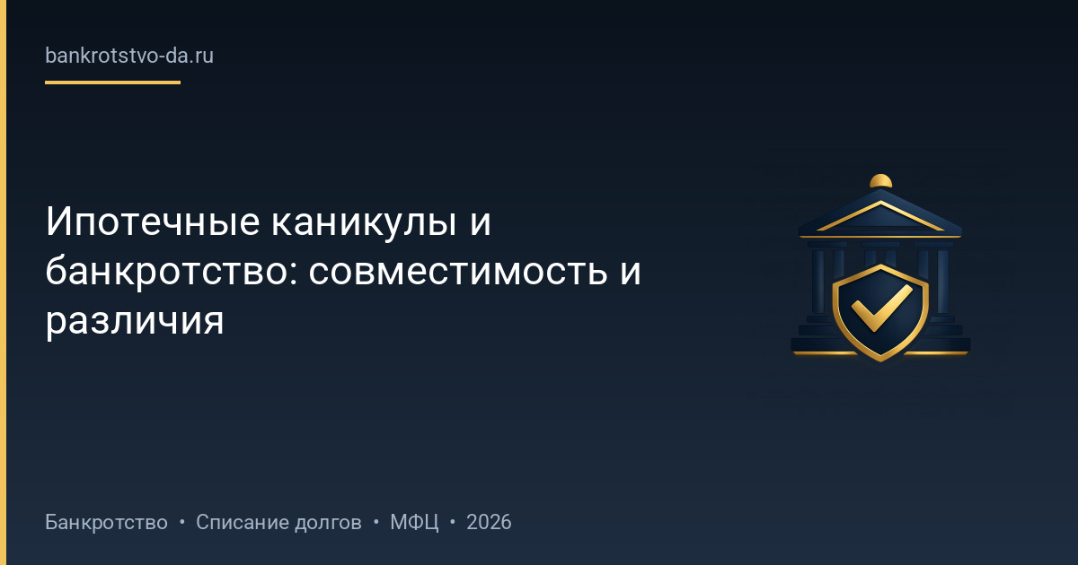 Ипотечные каникулы и банкротство: совместимость и различия