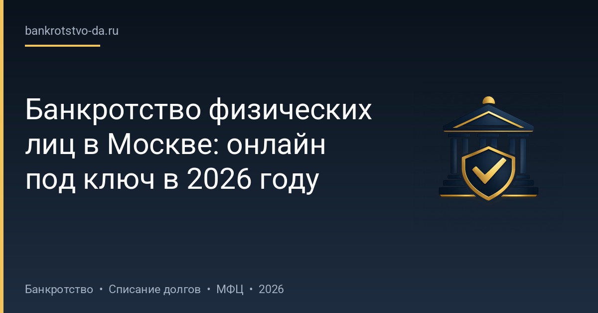 Банкротство физических лиц в Москве: онлайн под ключ в 2026 году
