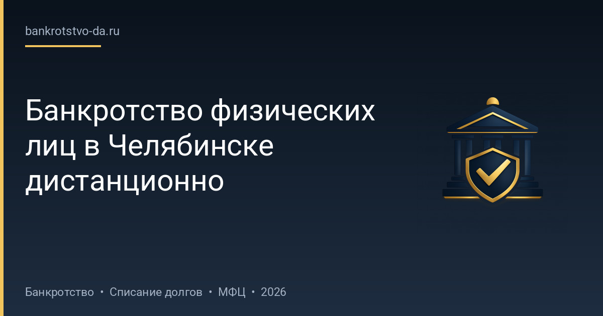 Банкротство физических лиц в Челябинске дистанционно