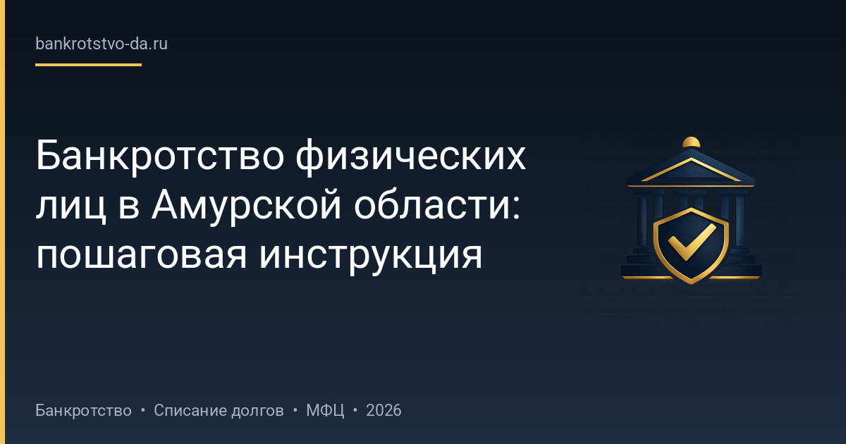 Банкротство физических лиц в Амурской области: пошаговая инструкция