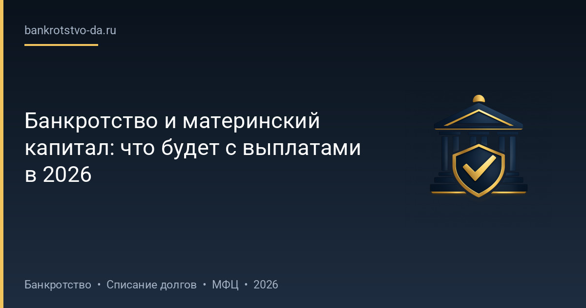 Банкротство и материнский капитал: что будет с выплатами в 2026