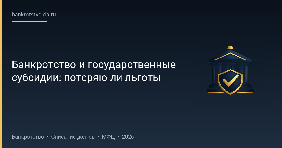 Банкротство и государственные субсидии: потеряю ли льготы