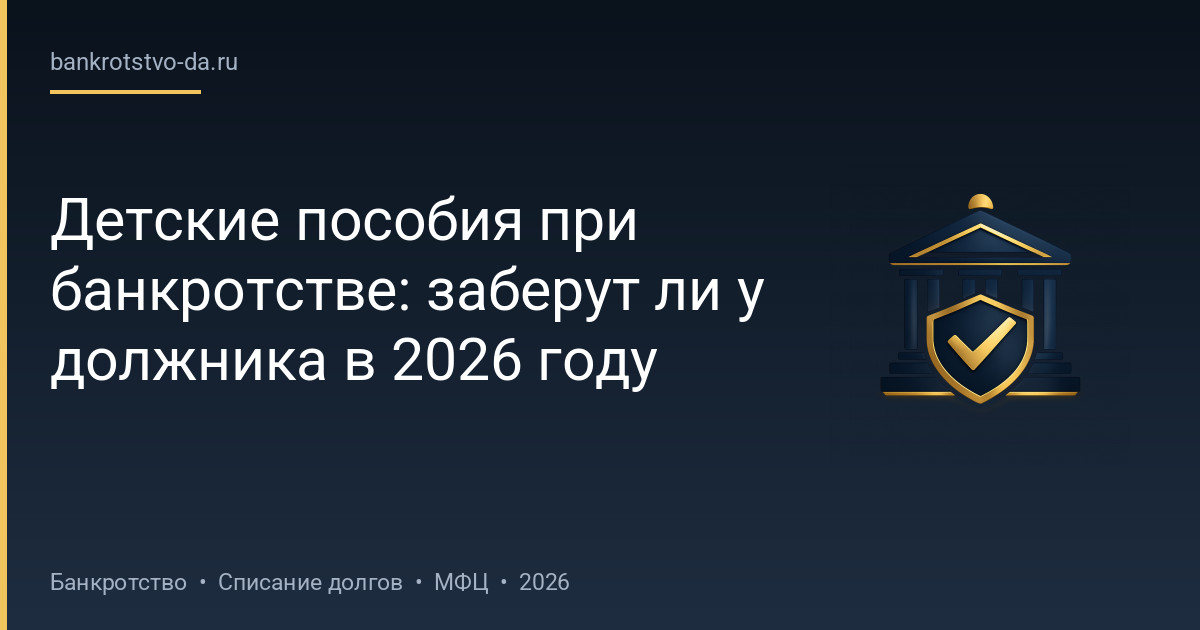 Детские пособия при банкротстве: заберут ли у должника в 2026 году