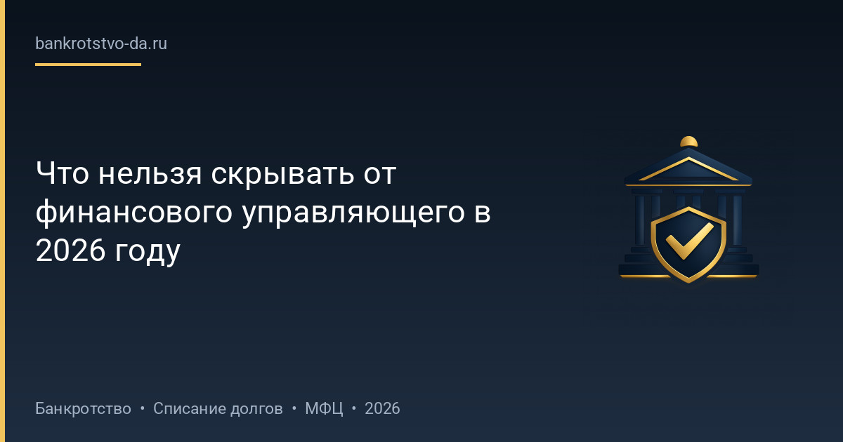 Что нельзя скрывать от финансового управляющего в 2026 году