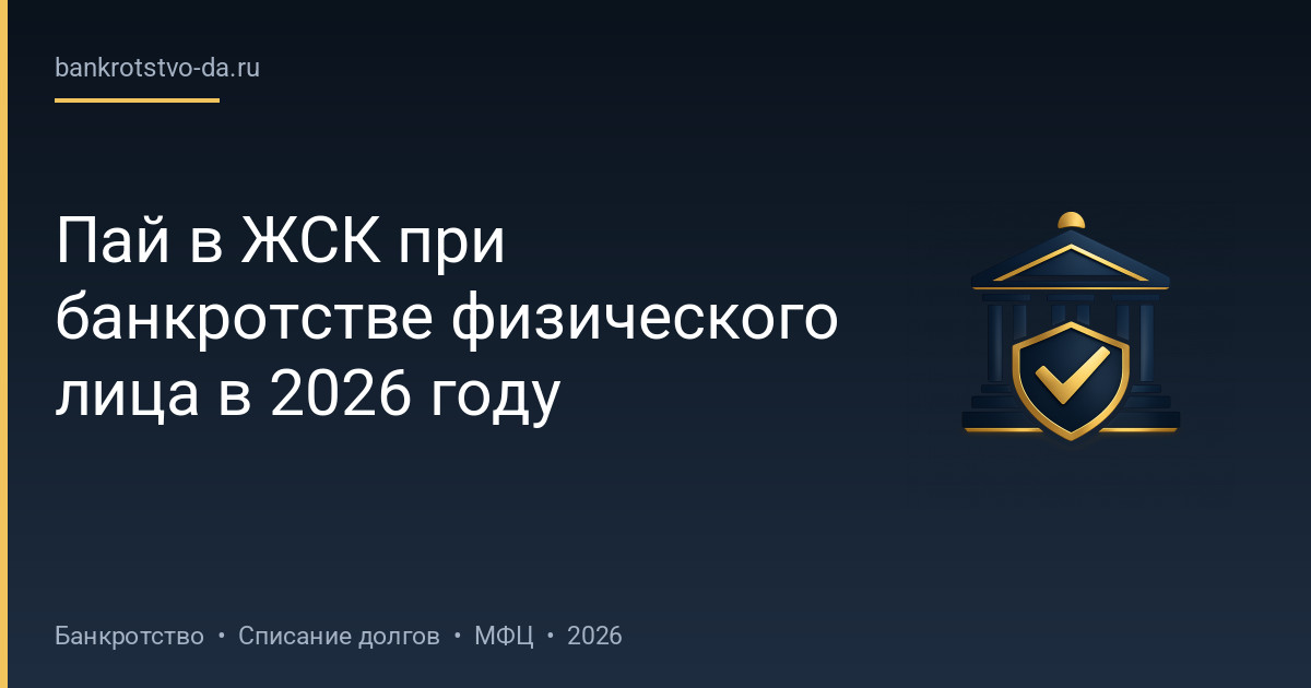 Пай в ЖСК при банкротстве физического лица в 2026 году