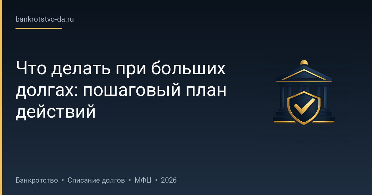 Что делать при больших долгах: пошаговый план действий