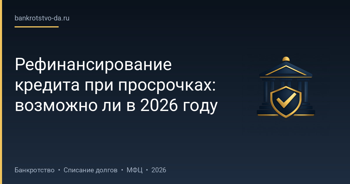 Рефинансирование кредита при просрочках: возможно ли в 2026 году