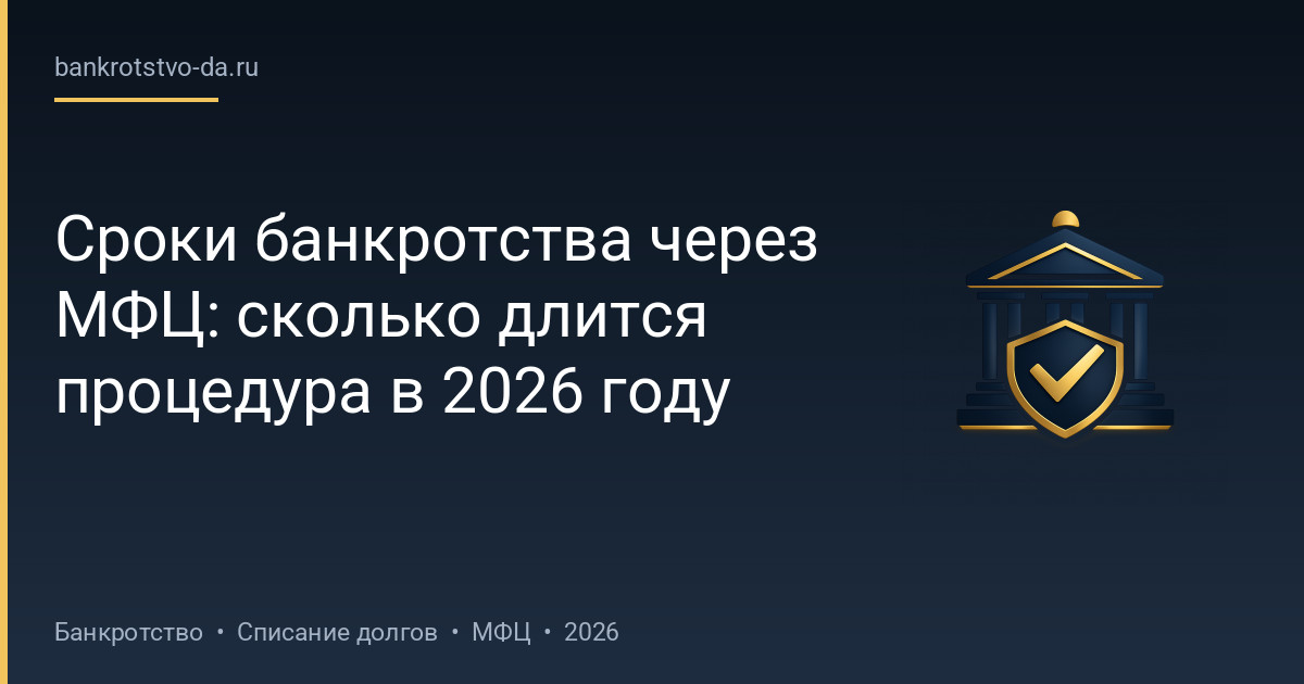 Сроки банкротства через МФЦ: сколько длится процедура в 2026 году