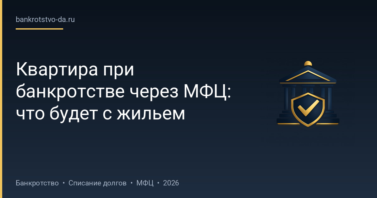 Квартира при банкротстве через МФЦ: что будет с жильем