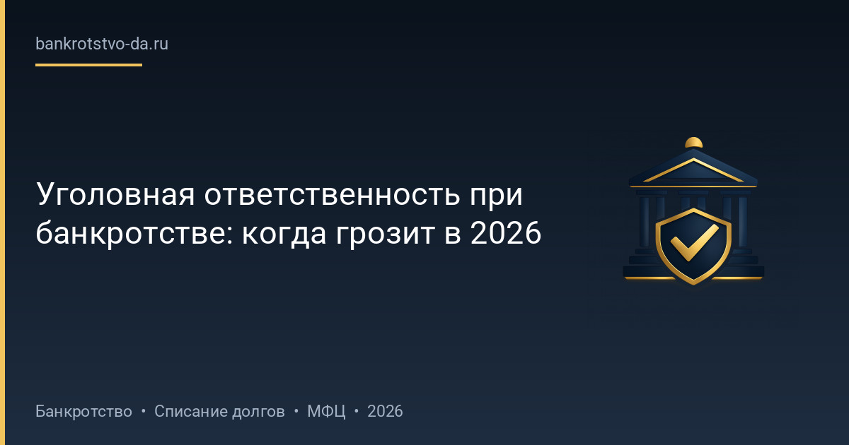 Уголовная ответственность при банкротстве: когда грозит в 2026