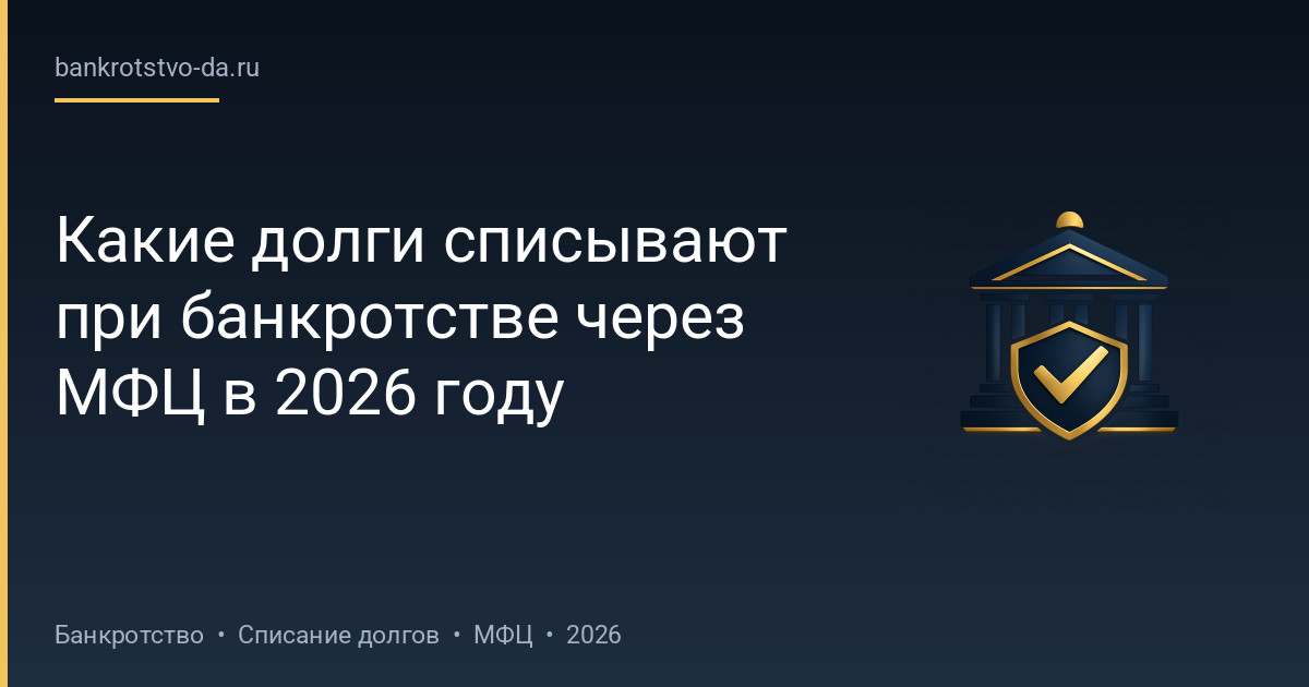 Какие долги списывают при банкротстве через МФЦ в 2026 году